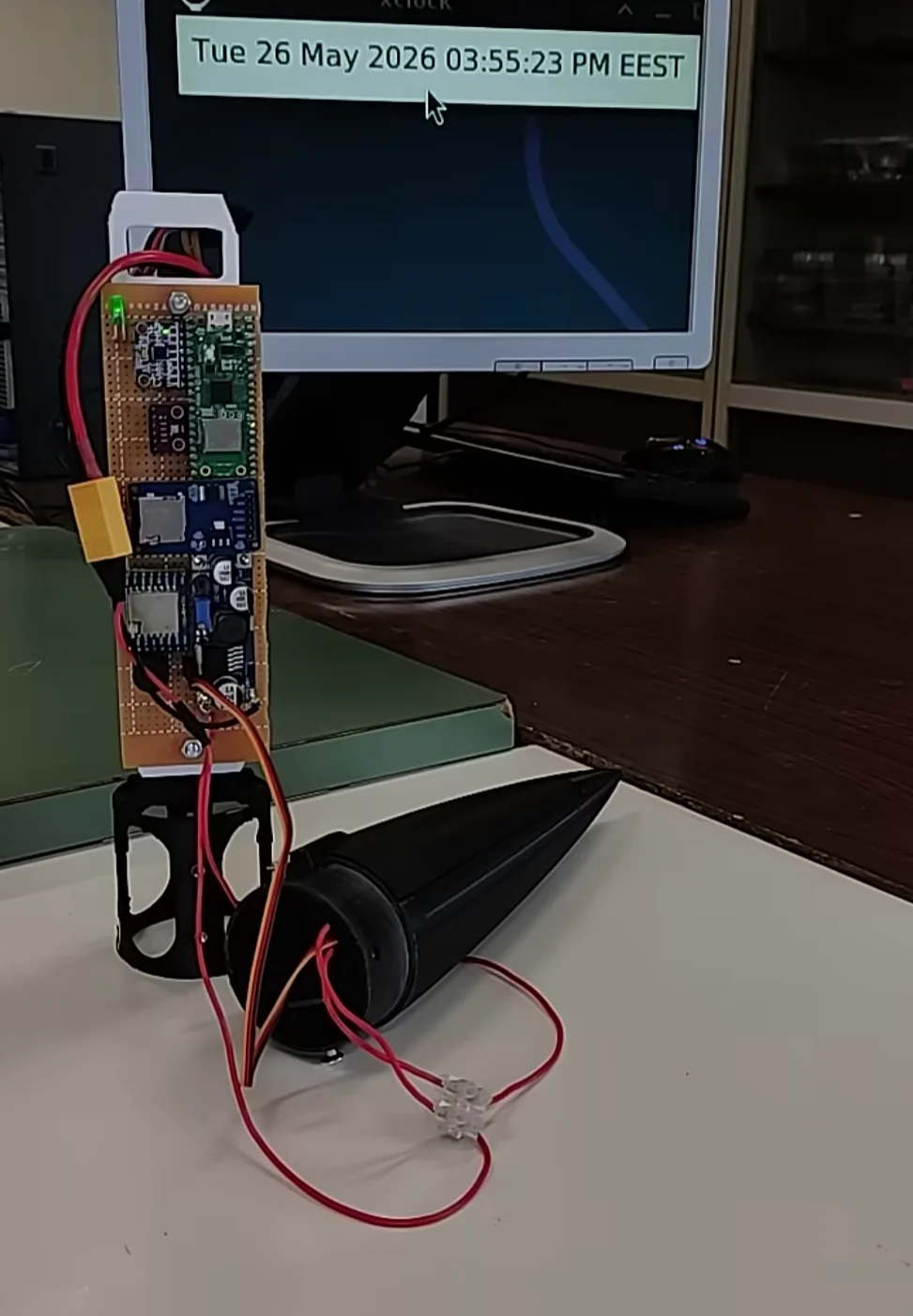 SARISSA electronics connected to a telemetry control display