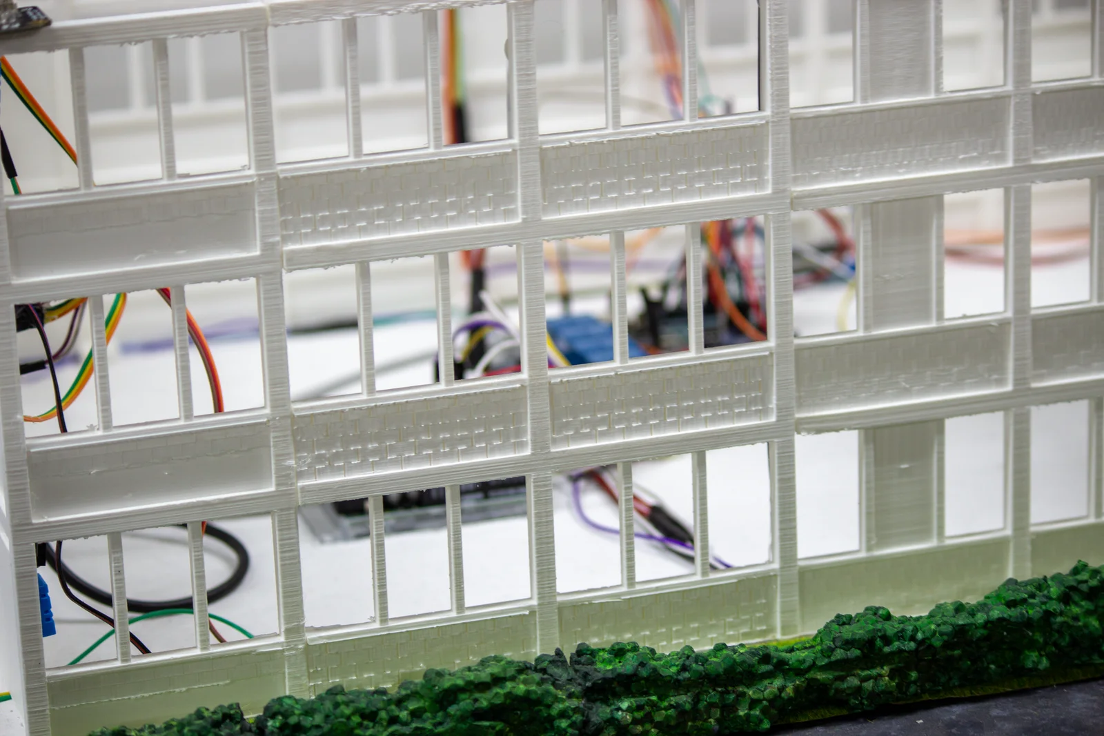 Detail 2 of the Smart Campus scale model and electronics