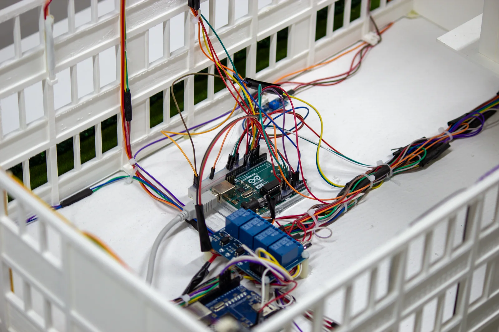 Detail 3 of the Smart Campus scale model and electronics